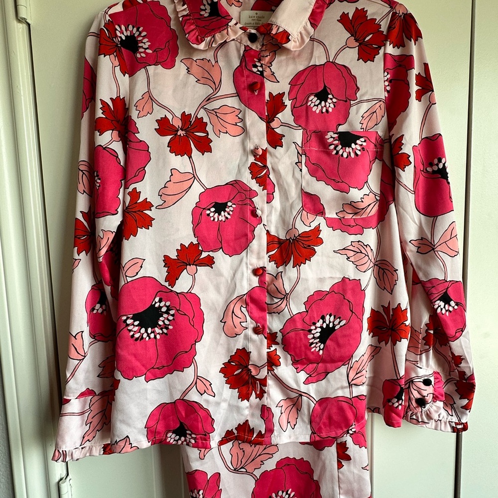 Kate Spade Floral Silky Pink dream a little dream sleepwear set